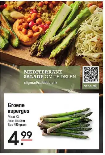 Sligro Groene asperges aanbieding