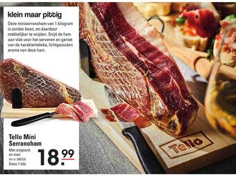 Sligro Tello mini serranoham aanbieding