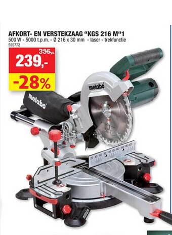 Hubo Afkort en verstekzaag aanbieding