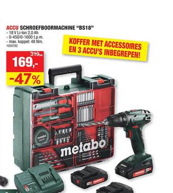Hubo Accu schroefboormachine bs18 aanbieding