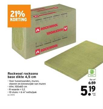 GAMMA Rockwool rocksono base dikte 4,5 cm aanbieding