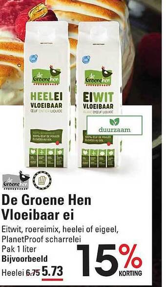Sligro De groene hen vloeibaar ei aanbieding
