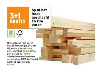 GAMMA Losse geschaafd en ruw vuren aanbieding
