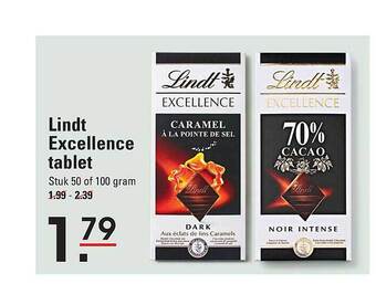 Sligro Lindt excellence tablet aanbieding