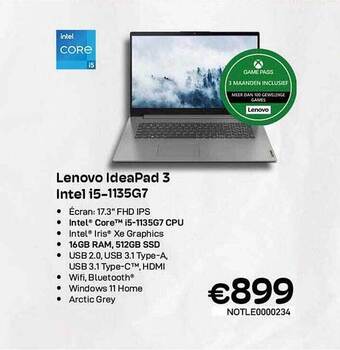 CompuDeals Lenovo ideapad 3 intel i5 aanbieding
