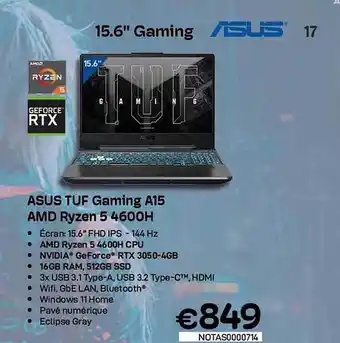 CompuDeals Asus tuf gaming a15 amd ryzen 5 aanbieding
