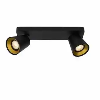 Leen Bakker Lucide plafondspot Turnon 2-lamps - zwart - Leen Bakker aanbieding