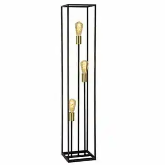 Leen Bakker Lucide vloerlamp Ruben - zwart - 22x22x120 cm - Leen Bakker aanbieding