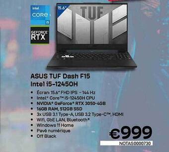CompuDeals Asus tuf dash f15 intel i5 aanbieding