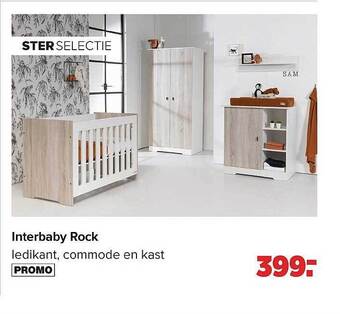 Baby-Dump Interbaby rock ledikant, commode en kast aanbieding