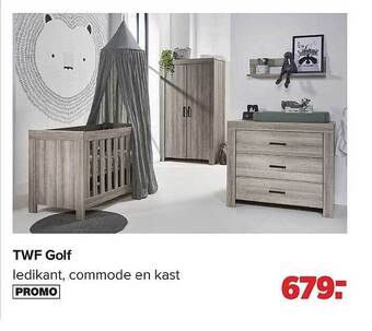 Baby-Dump Twf golf ledikant, commode en kast aanbieding