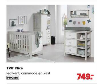 Baby-Dump Twf nice ledikant, commode en kast aanbieding