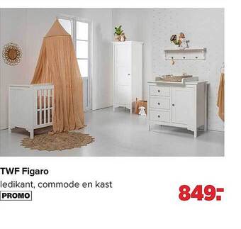 Baby-Dump Twf figaro ledikant, commode en kast aanbieding