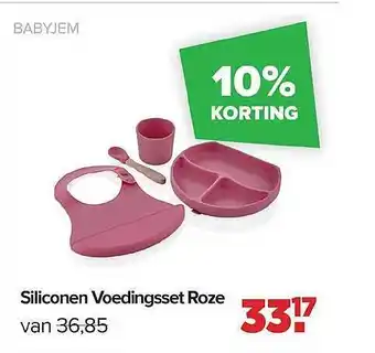 Baby-Dump Siliconen voedingsset roze aanbieding