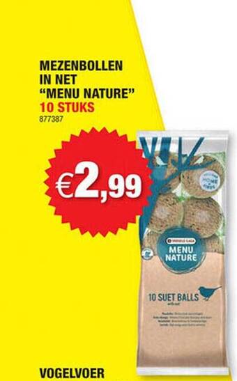 Hubo Mezenbollen in net menu nature aanbieding