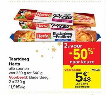 Carrefour Market Taartdeeg herta aanbieding