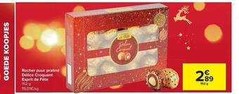 Carrefour Market Rocher puur praliné délice croquant esprit de fête aanbieding