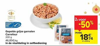 Carrefour Market Gepelde grijze garnalen aanbieding