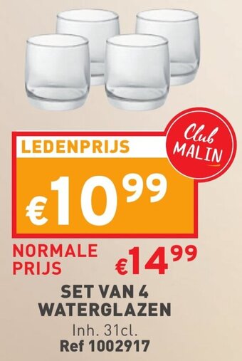 Set Van 4 Waterglazen