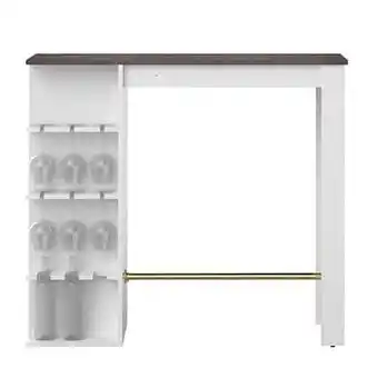 Leen Bakker Symbiosis bartafel Farso - wit/ betonkleur - 103x115x50 cm - Leen Bakker aanbieding