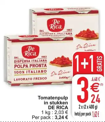 Cora De Rica Tomatenpulp in stukken aanbieding