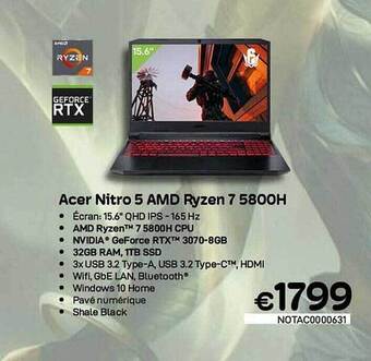 CompuDeals Acer nitro 5 amd ryzen 7 5800h aanbieding