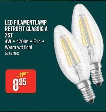 HandyHome Led filamentlamp retrofit classic a 2st aanbieding