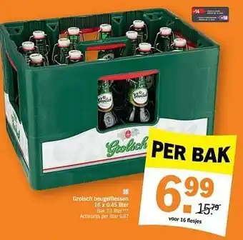 Albert Heijn Grolsch beugelflessen 16 x 0,45 L aanbieding