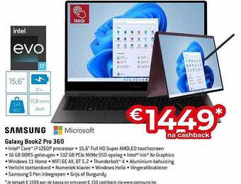 Exellent Samsung galaxy book2 pro 360 aanbieding