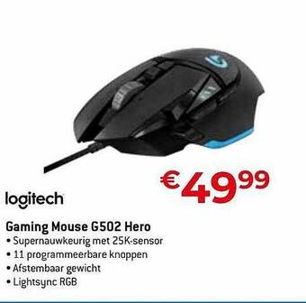 Exellent Logitech gaming mouse g502 hero aanbieding
