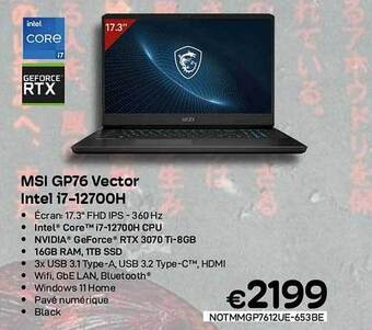 CompuDeals Msi gp76 vector intel i7 aanbieding