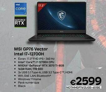 CompuDeals Msi gp76 vector intel i7 aanbieding