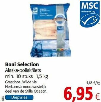 Colruyt Boni selection alaska-pollakfilets aanbieding