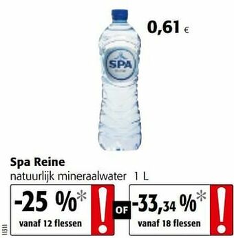 Colruyt Spa reine natuurlijk mineraalwater aanbieding