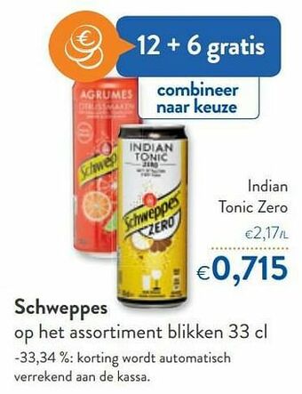 OKay Schweppes indian tonic zero aanbieding