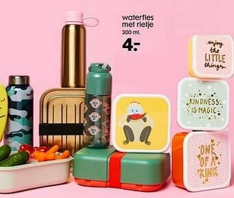 HEMA Waterfles met rietje aanbieding