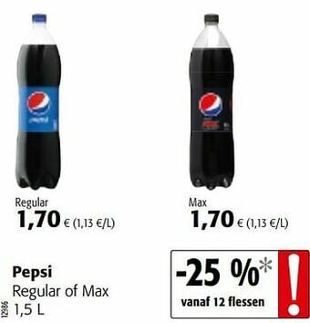 Colruyt Pepsi regular of max aanbieding