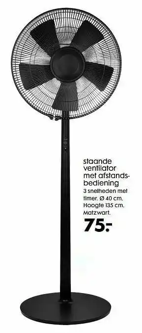 Staande ventilator met afstandsbediening