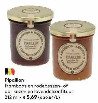 Bio Planet Pipaillon framboos en rodebessen- of abrikozen en lavendelconfituur aanbieding