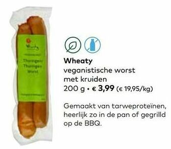 Bio Planet Wheaty veganistische worst met kruiden aanbieding