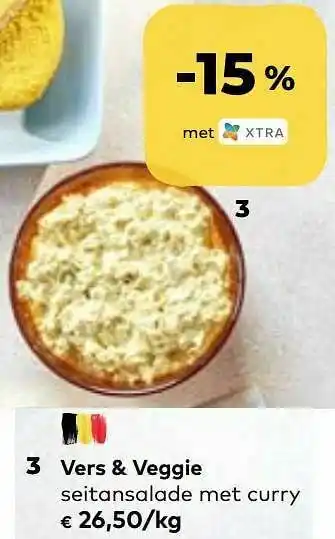 Bio Planet Vers + veggie seitansalade met curry aanbieding