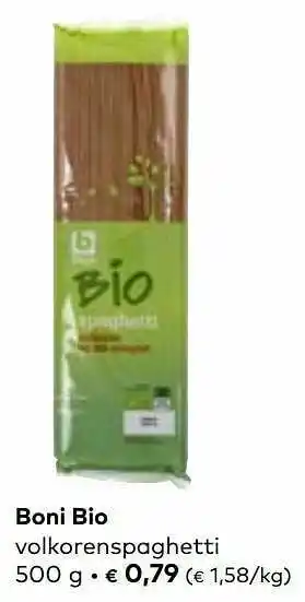 Bio Planet Boni bio volkorenspaghetti aanbieding