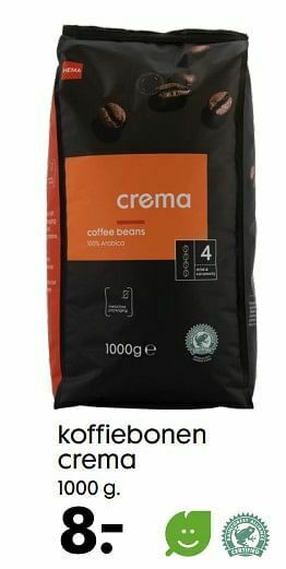 HEMA Koffiebonen crema aanbieding