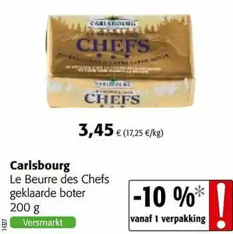 Colruyt Carlsbourg le beurre des chefs geklaarde boter aanbieding