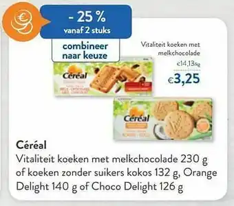 Céréal vitaliteit koeken met melkchocolade