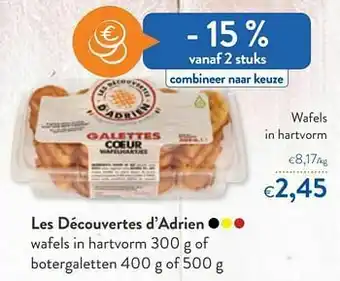 OKay Les découvertes d’adrien wafels in hartvorm aanbieding