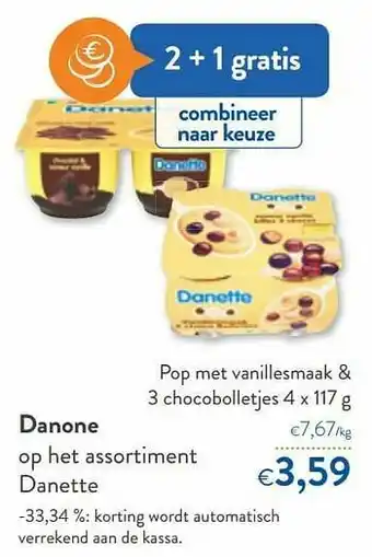 OKay Danone pop met vanillesmaak + 3 chocobolletjes aanbieding