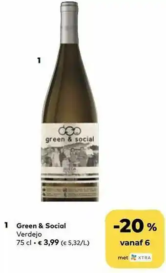 Bio Planet Green + social verdejo aanbieding