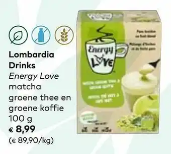 Bio Planet Lombardia drinks energy love matcha groene thee en groene koffie aanbieding