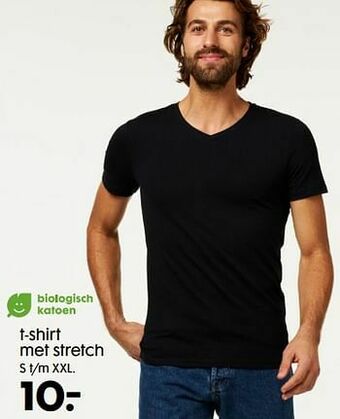 HEMA T-shirt met stretch aanbieding